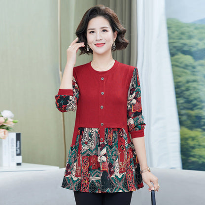 2024 Women’s Contrast Printed Shirt（50% OFF）