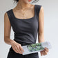 Women's Square Neck Ribbed Knit Tank Top
