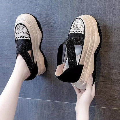 🎁Hot Sale 50% OFF⏳Women's Lace Border Lightweight Breathable Chunky Shoes