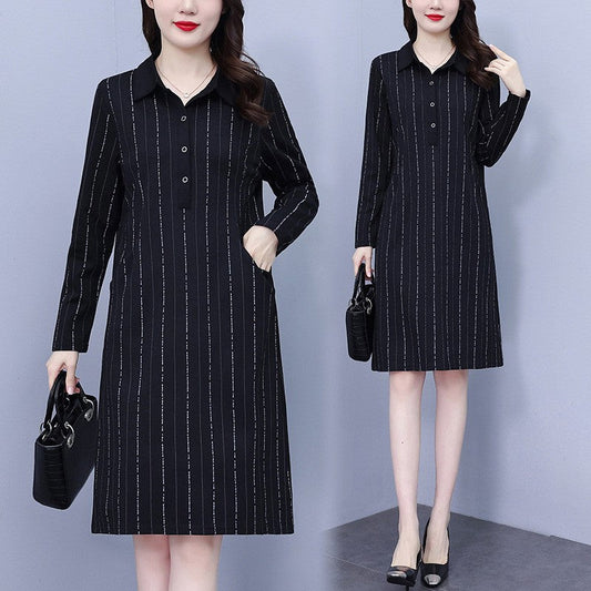 🎁Hot Sale 49% OFF⏳Women's Loose Lapel Long Sleeve Dress with Pockets🎀