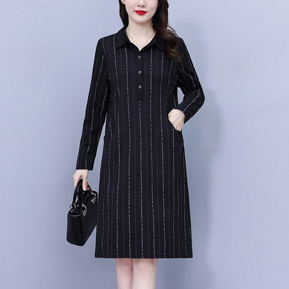 🎁Hot Sale 49% OFF⏳Women's Loose Lapel Long Sleeve Dress with Pockets🎀