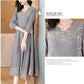 🎁Hot Sale 50% OFF⏳Midi Sleeve Pleated V-Neck Loose Dress