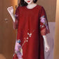 🎁Hot Sale 49% OFF⏳Women’s Ice Silk Vintage Print Crepe Dress