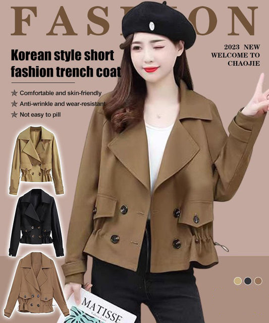 🎁Hot Sale 50% OFF⏳Korean Style Short Fashion Trench Coat🧥