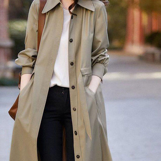 🎁Hot Sale 49% OFF⏳Women's Spring and Fall Long Trench Coat